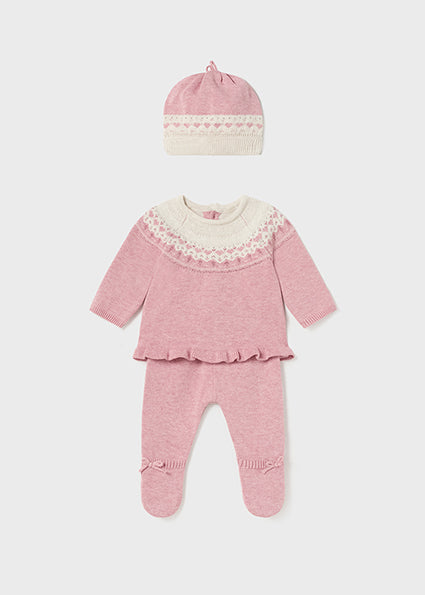 MAYORAL NEWBORN GIRL 3-PIECE KNIT SET