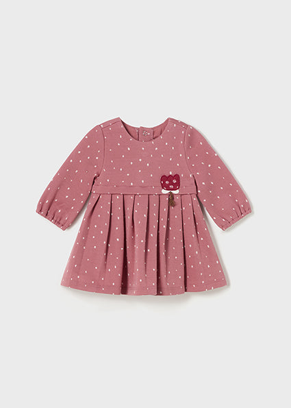 zara pink polka dot dress Mayoral Jacquard dress - Lollipop