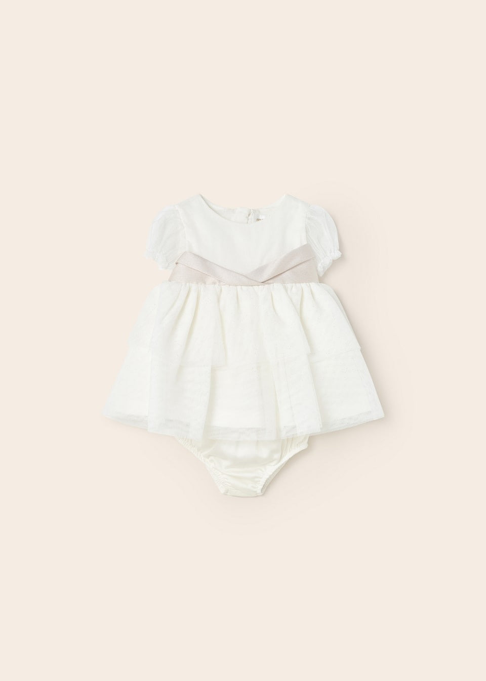 Mayoral Natural Tulle Dress Newborn