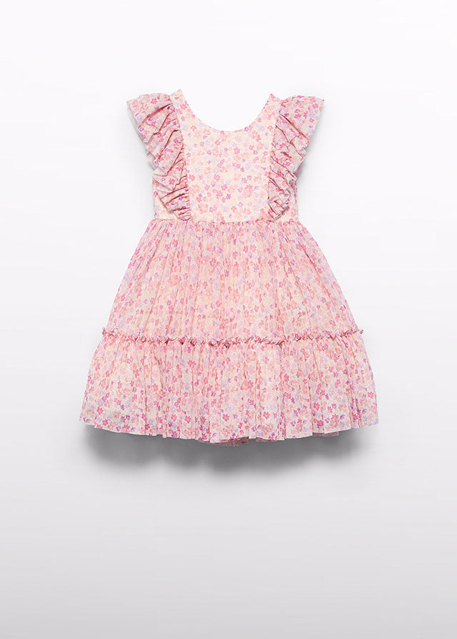 ABEL & LULA Grapefruit Tulle PRINTED DRESS - 5 ABEL & LULA Grapefruit Tulle PRINTED DRESS - 5