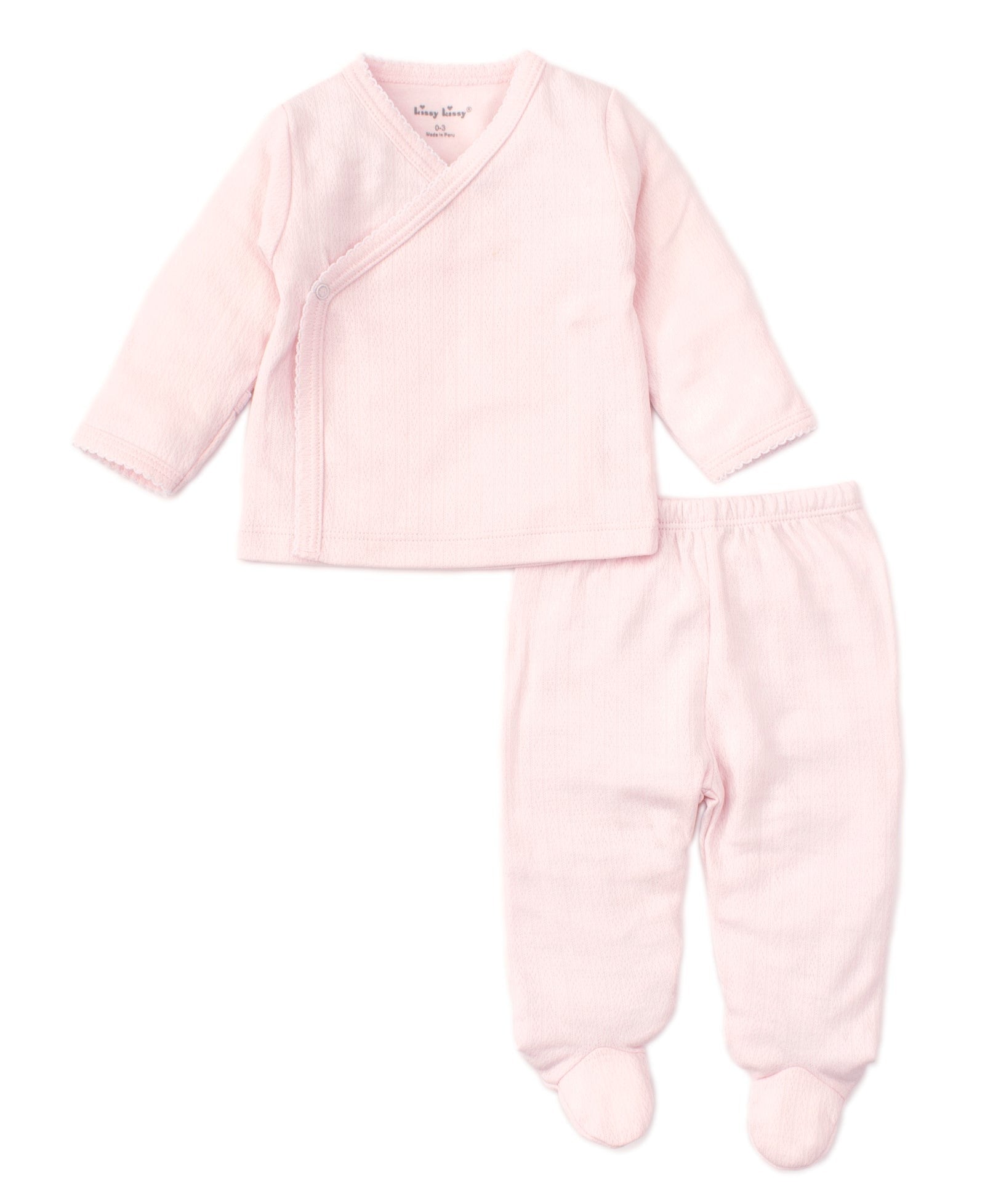 2PC Kissy Pointelle Cross Tee / Pant Set