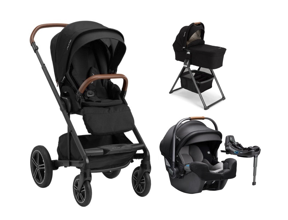 Nuna Mixx Next RX Travel System Bassinet Caviar โ Destination