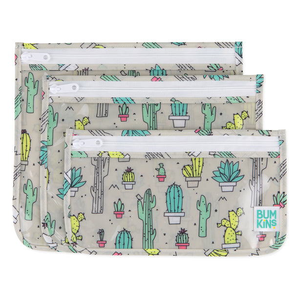 cactus pencil bag Bumkins Clear Travel Bag 3 Pack