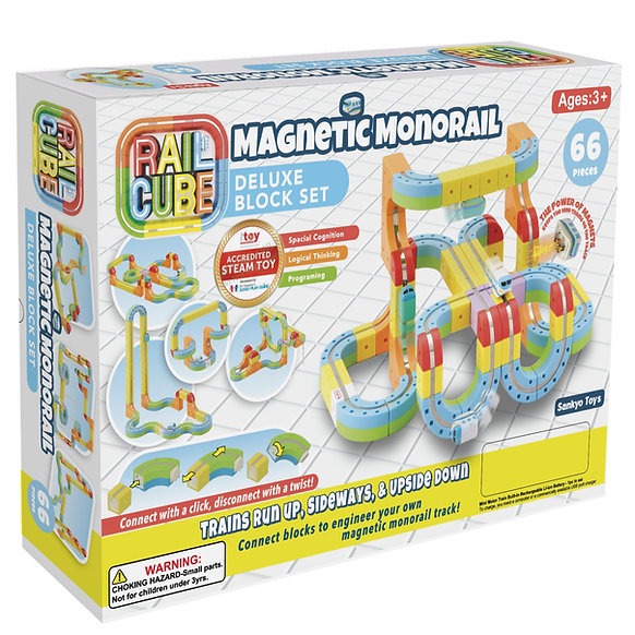 Rail Cube Magnetic Monorail Deluxe Set Destination Baby Kids rail-cube-magnetic-monorail-deluxe-set-destination-baby-kids