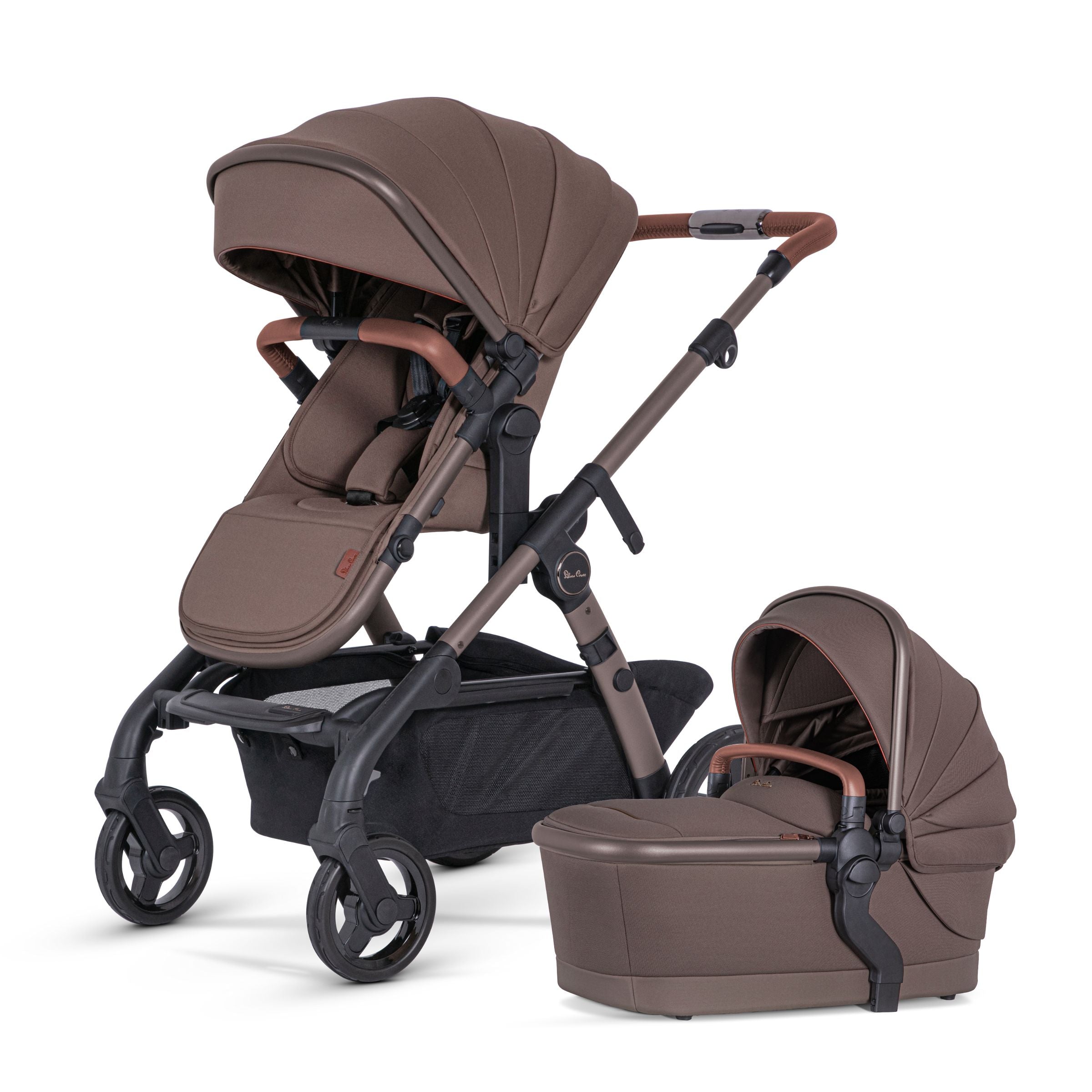 double three wheel stroller Silver Cross Wave 3 Single to Double Stroller Caramel
