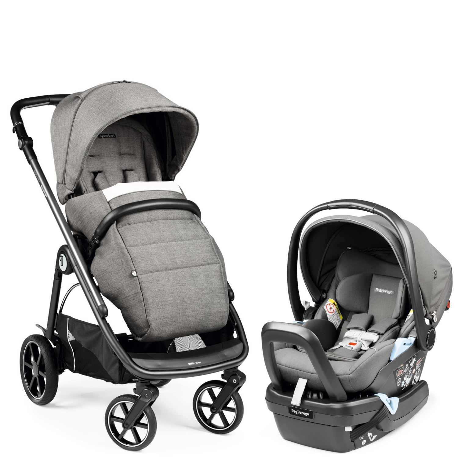 peg perego city grey Peg Perego Veloce All-Terrain Stroller + Primo Viaggio Lounge Travel System