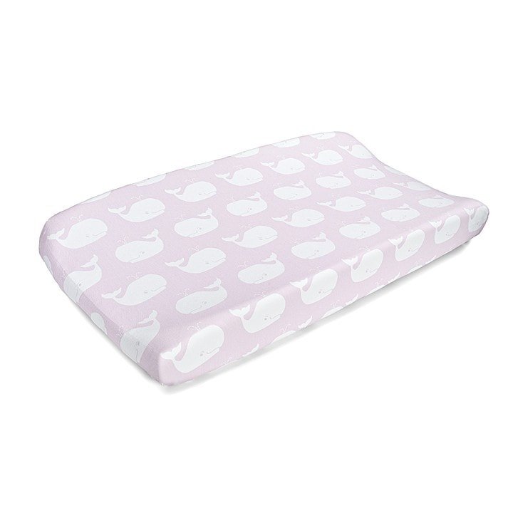 Liz Roo Liz Roo Pink Whale Tails Contoured Changing Pad Cover