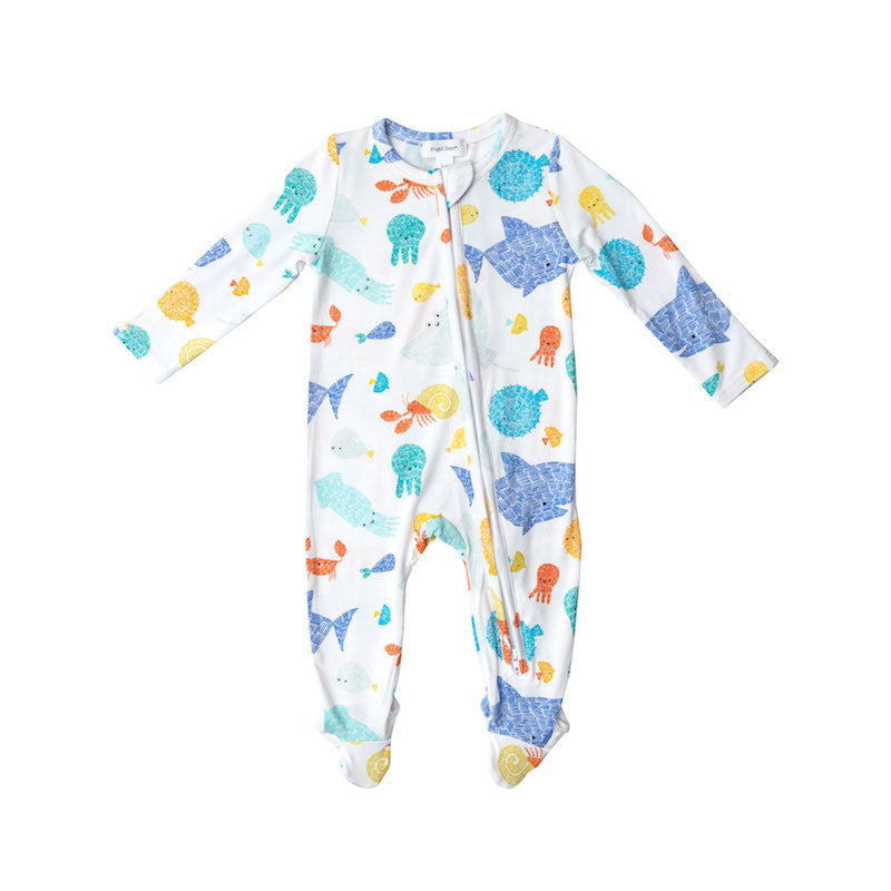 Angel Dear Bubbly Sailor Whales Blue - 2 Way Zipper Footie main image 0
