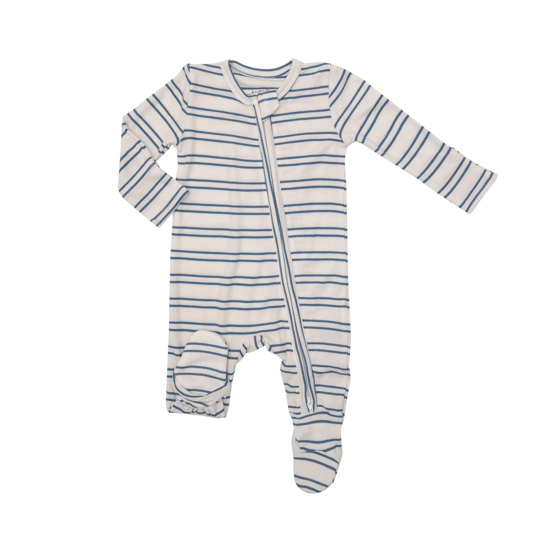 Angel Dear Bubbly Sailor Whales Blue - 2 Way Zipper Footie