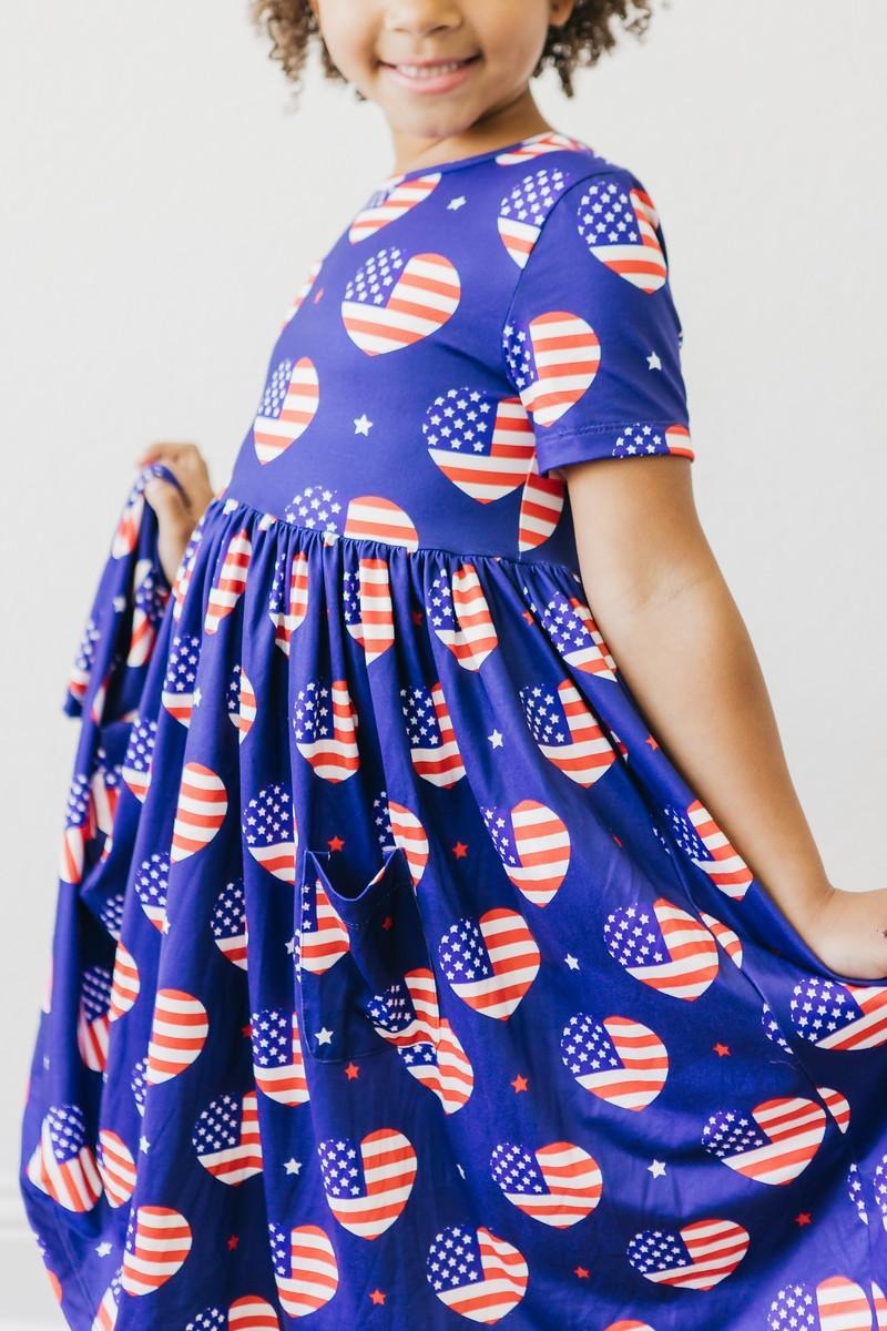 Mila & Rose I Heart the USA Short Sleeve Pocket Dress