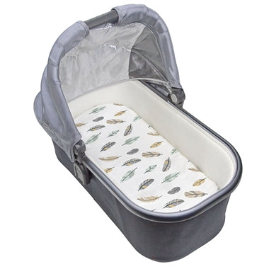 uppababy bassinet mattress sheet Kushies Kushies Organic Bassinet Sheet in Multi Feathers – Destination Baby & Kids