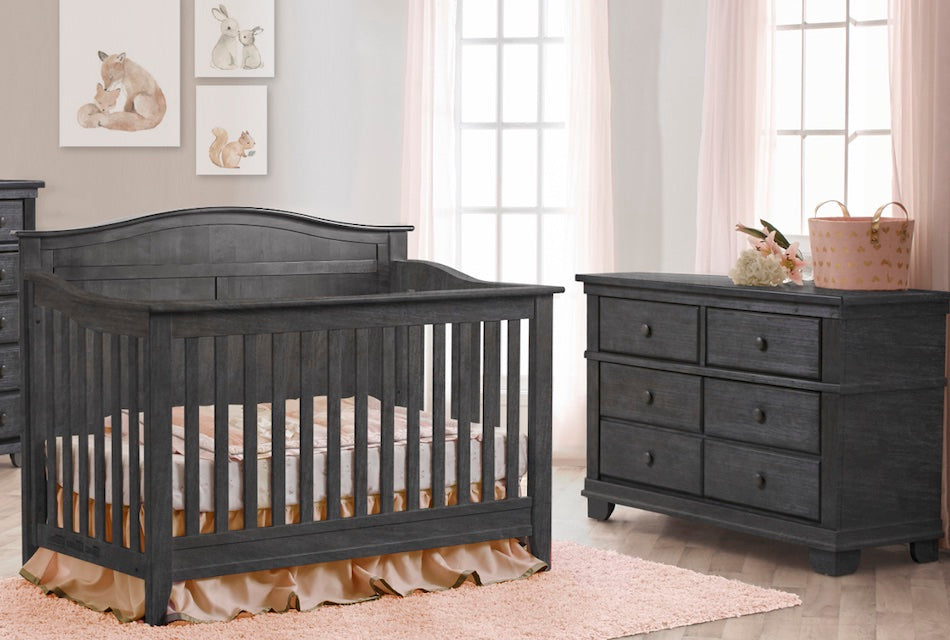 Pali Potenza 2 Piece Set Distressed Granite Flat Top Crib