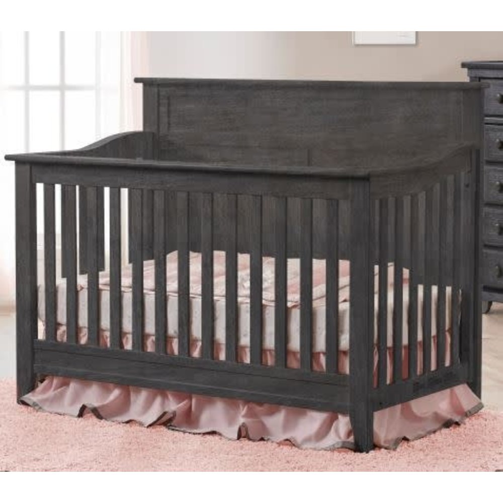 Pali Potenza Flat Top Convertible Crib Distressed Granite