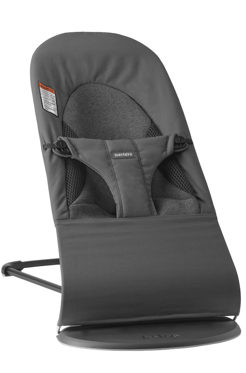 Bouncer Balance Soft Woven/Jersey, Tri-Fabric Baby Loungers Baby Bjorn Dark Gray