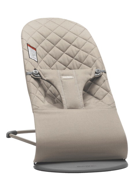 Bouncer Bliss Woven, Classic Quilted Cotton Baby Loungers Baby Bjorn Sand Gray