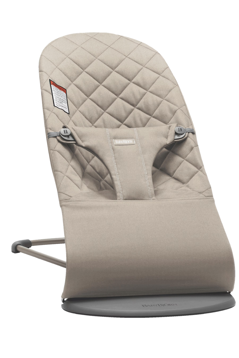Bouncer Bliss Woven, Classic Quilted Cotton Baby Loungers Baby Bjorn Sand Gray
