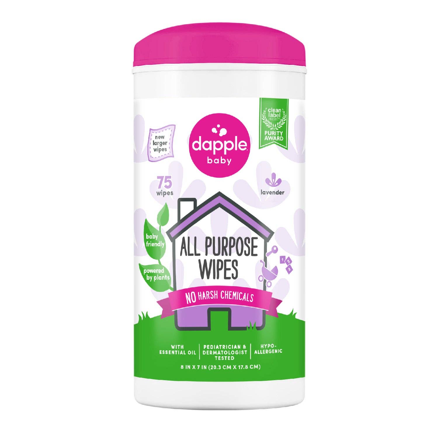 Dapple All Purpose Cleaner Wipes, Lavender, 75ct Cleaning Sets Earth Mama Organics