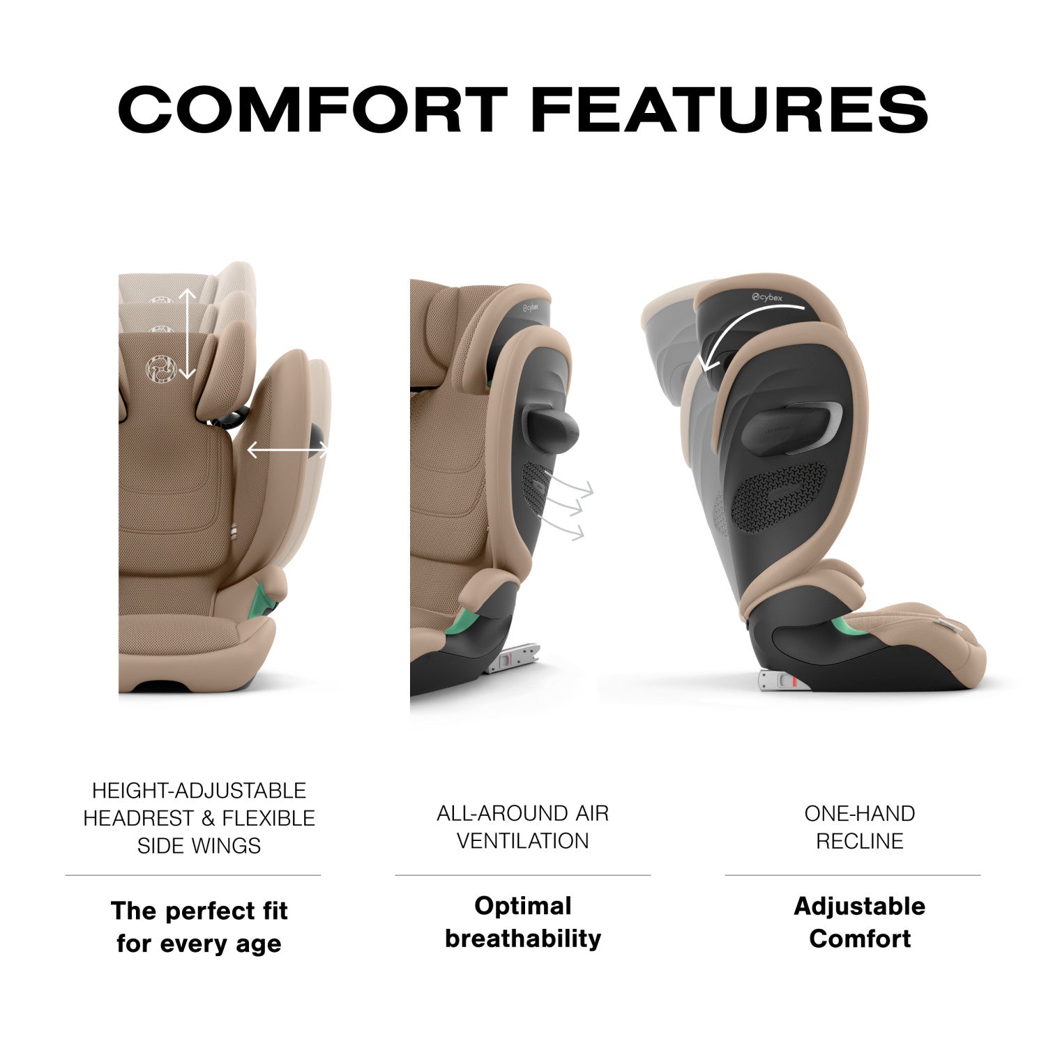 Solution G2 Folding Travel High-Back Booster by Cybex Almond Beige