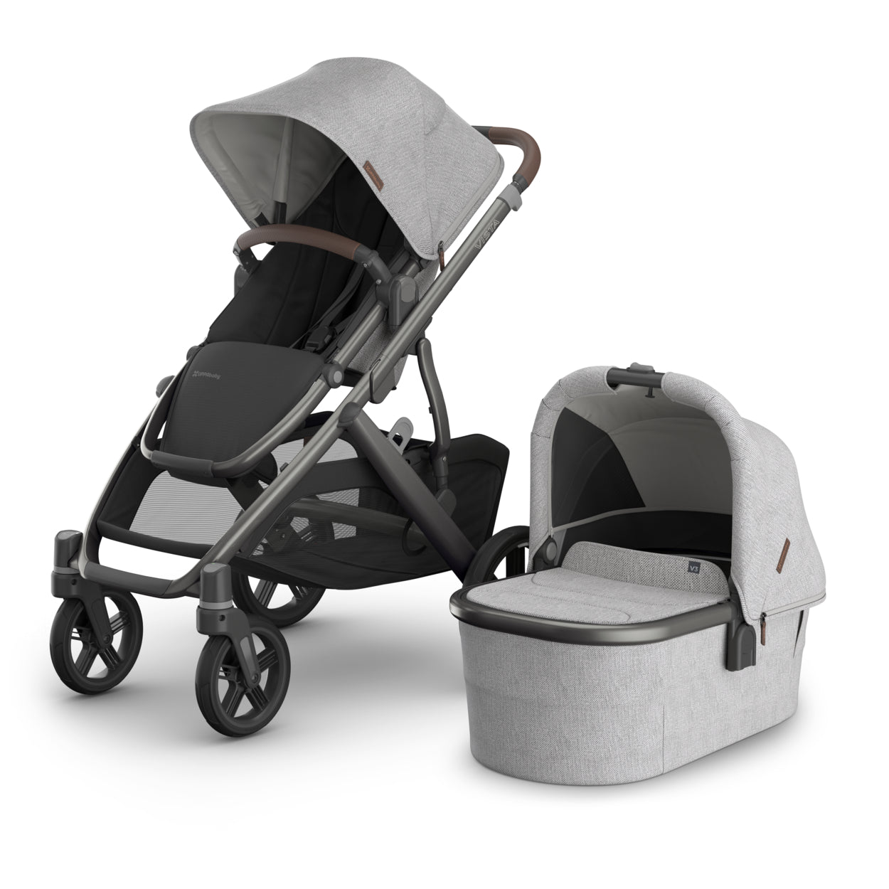 UPPAbaby Vista V3 + Bassinet V3 Bundle - Ada - Sandstone Mélange | Carbon Frame
