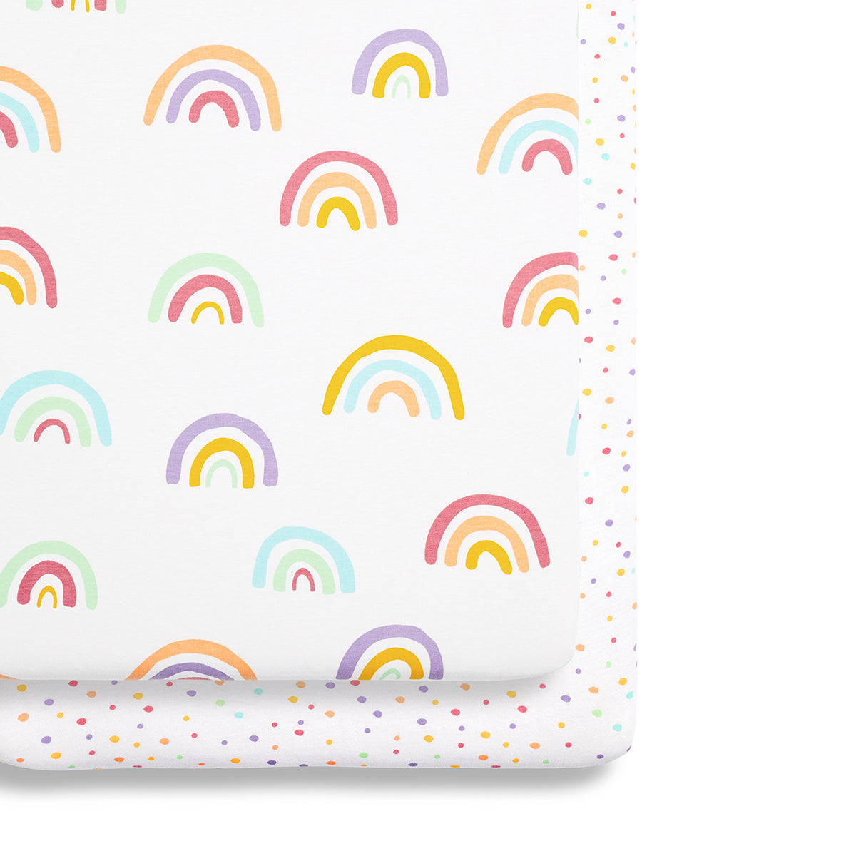 Snuz Twin Pack Bassinet Sheets - Multi Rainbow Fitted Sheets Snuz