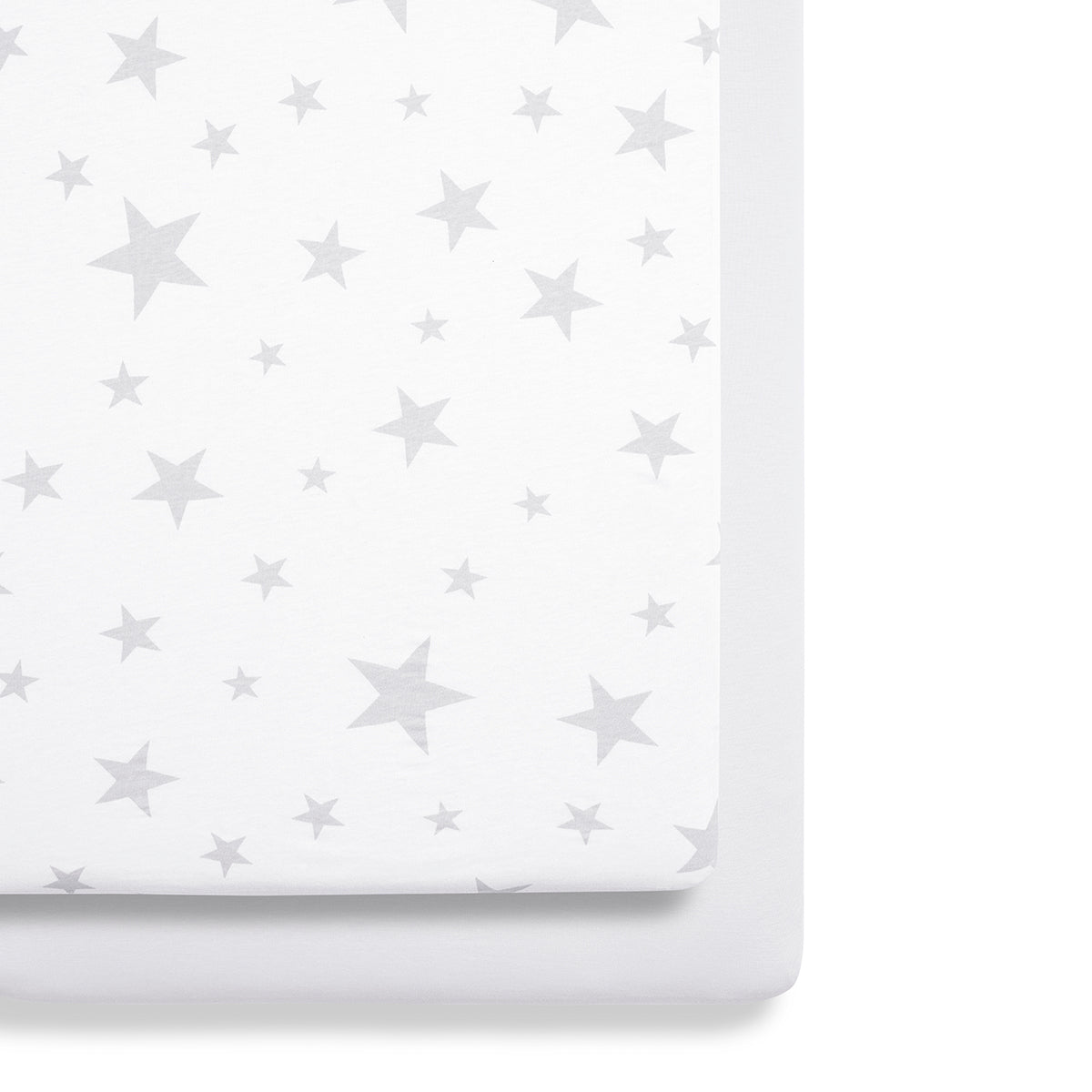 Twin Pack Bassinet Sheets - Grey Star Fitted Sheets Snuz