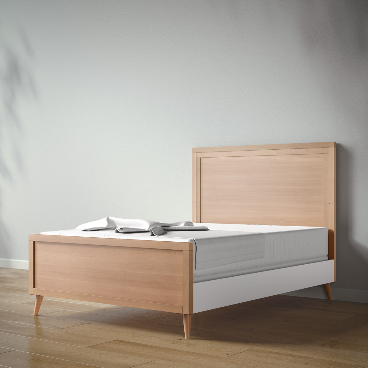 Romina New York Full Bed Beds - Full Romina Furniture Solid White Bruno Antico
