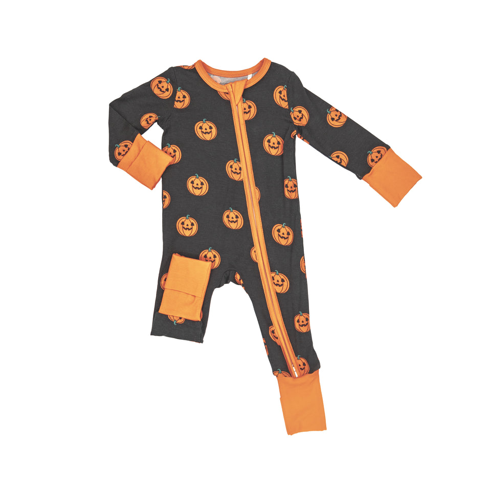 Jack O Lantern 2 Way Zipper Romper
