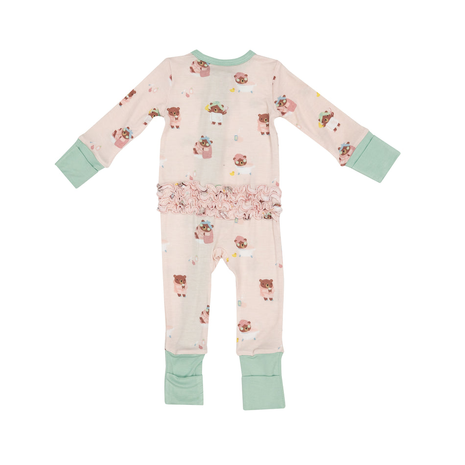Spa Day 2 Way Ruffle Zipper Romper