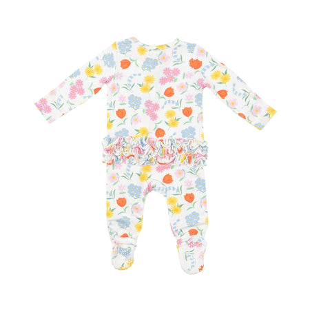 Freshly Picked 2 Way Ruffle Zipper Footie Clothing - Infant Angel Dear