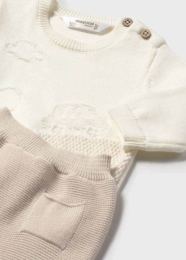 Newborn Knit Pants and Sweatshirt Set
