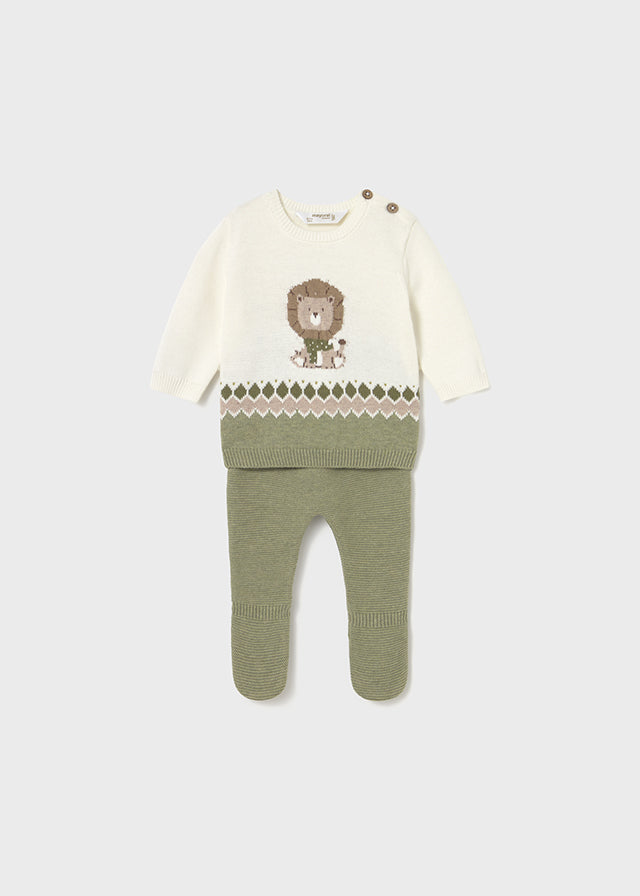 Newborn Knit Pants and Sweatshirt Set Clothing - Infant Mayoral Green ( Basil ) 1-2 Months