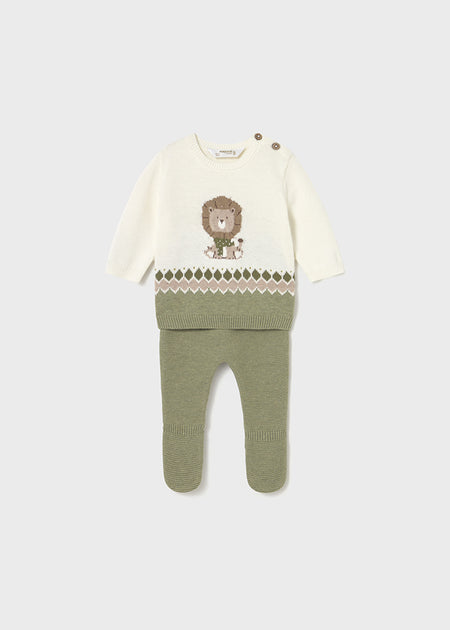 Newborn Knit Pants and Sweatshirt Set Clothing - Infant Mayoral Green ( Basil ) 1-2 Months