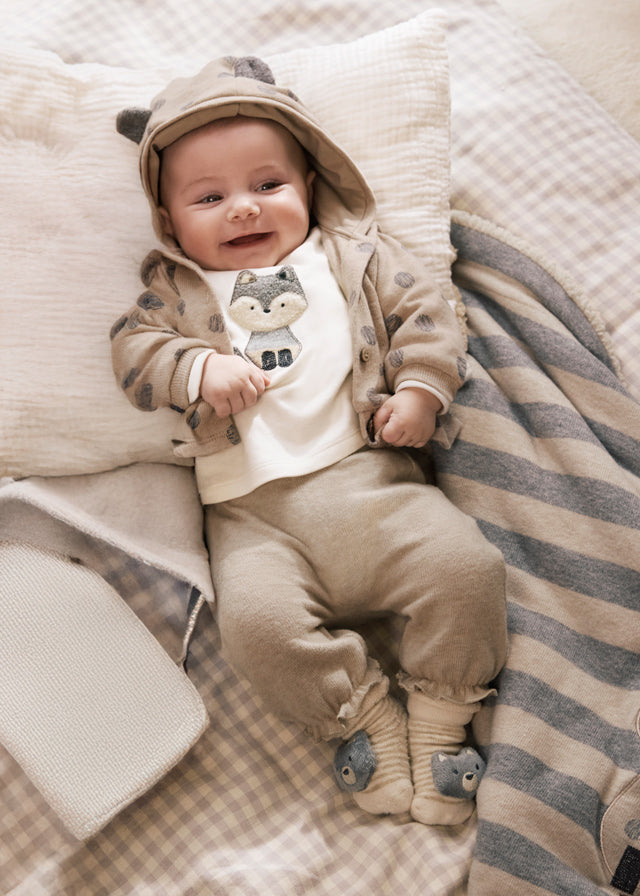 Newborn Girl 3-Piece Knit Set – Woodland Animal Theme Clothing - Girls Outfits Mayoral