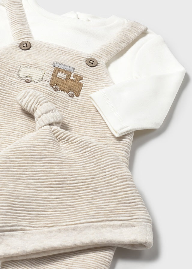 Newborn Boy Beige & Cream One Piece with Hat Clothing - Boys Outfits Mayoral