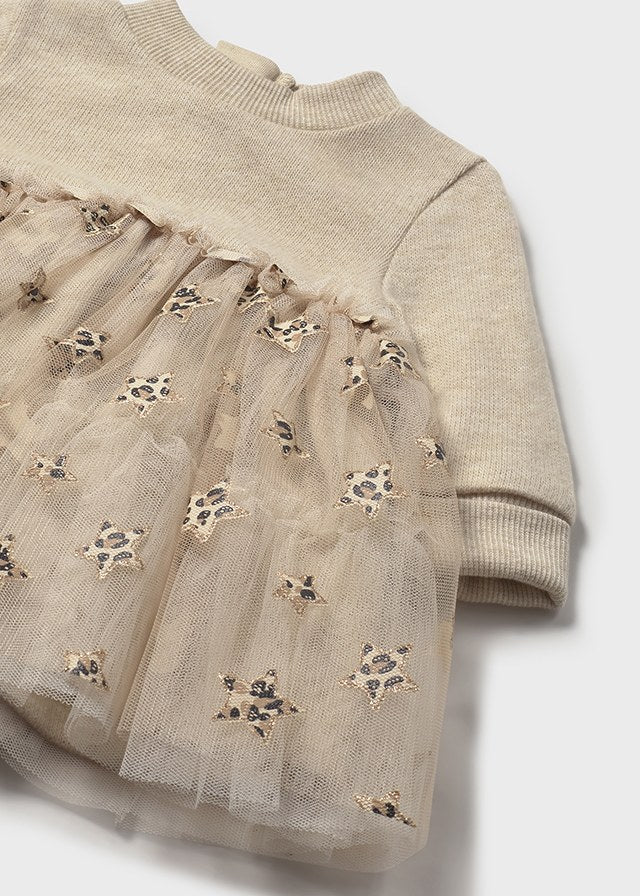 Newborn Girl Brown Tulle Dress