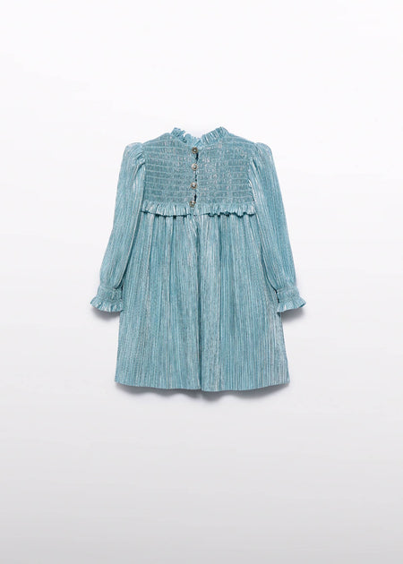 Baby Girl Metallic Pleated Dress Baby & Toddler Dresses Abel & Lula