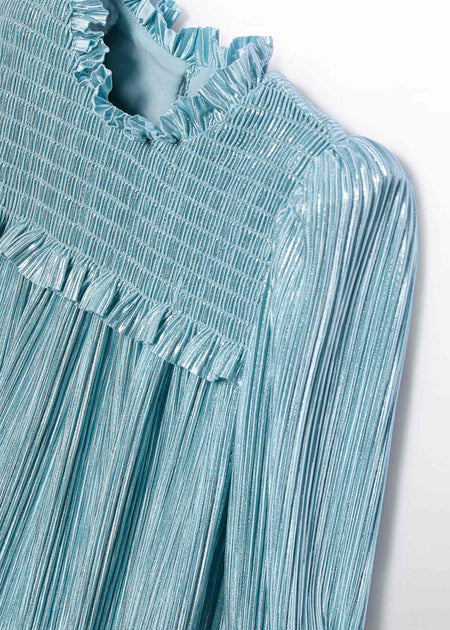 Baby Girl Metallic Pleated Dress Baby & Toddler Dresses Abel & Lula