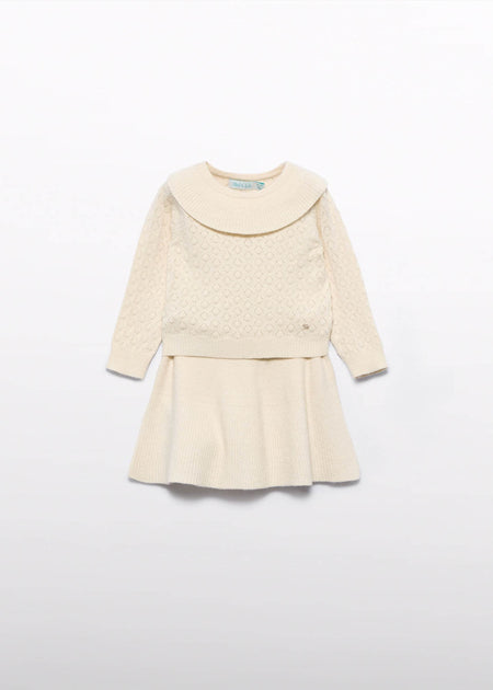 Baby Girl Knit Skirt Set with Collar Baby & Toddler Dresses Abel & Lula