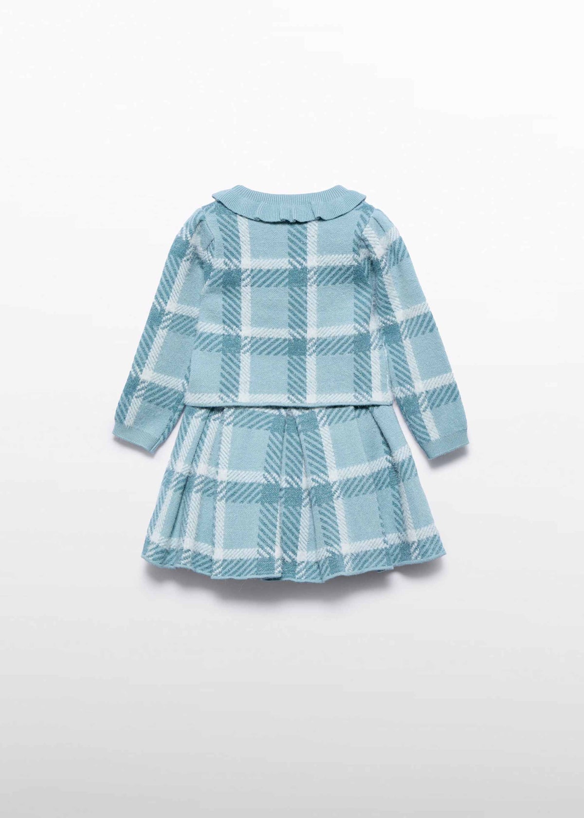 Baby Girl Aqua Plaid Knit Skirt Set Baby & Toddler Dresses Abel & Lula