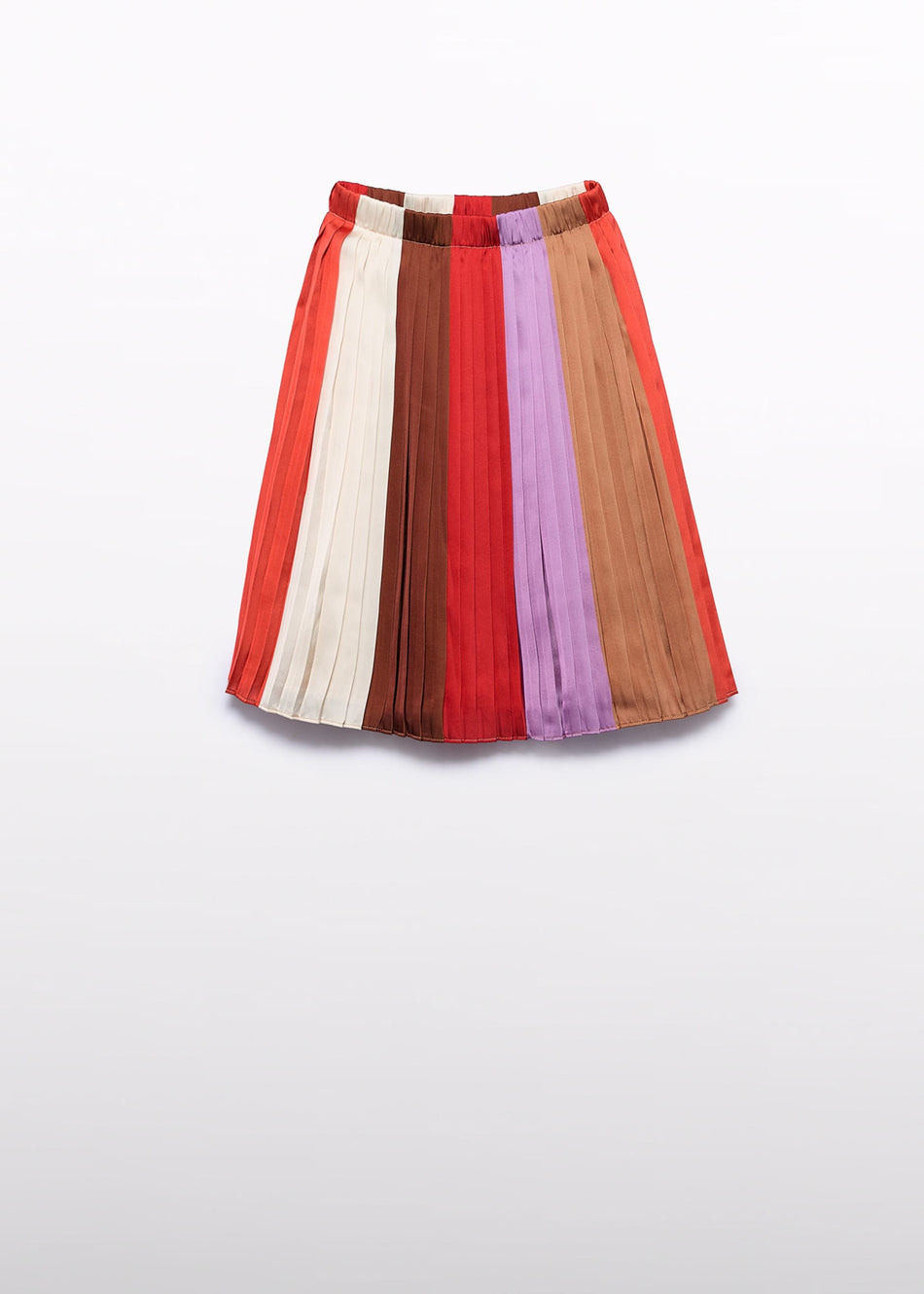 Abel & Lula Girl Midi Pleated Striped Skirt