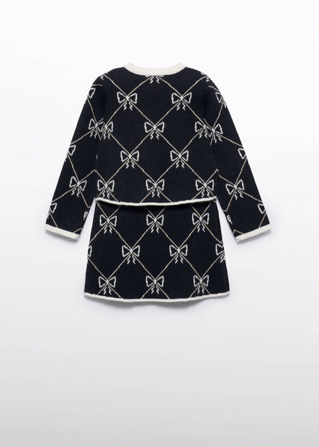 Girl Black & White Knit Skirt Set Baby & Toddler Dresses Abel & Lula
