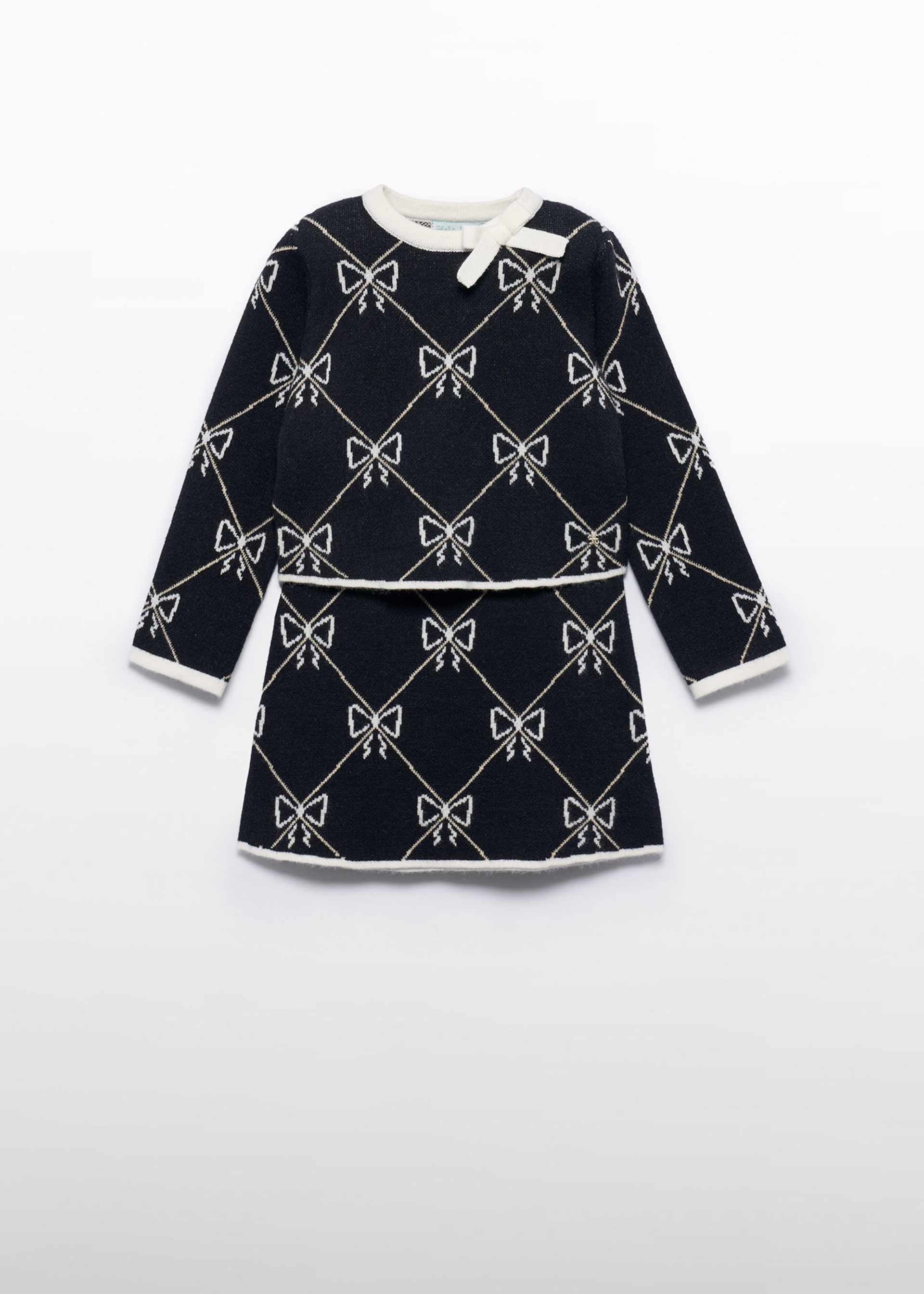 Girl Black & White Knit Skirt Set Baby & Toddler Dresses Abel & Lula