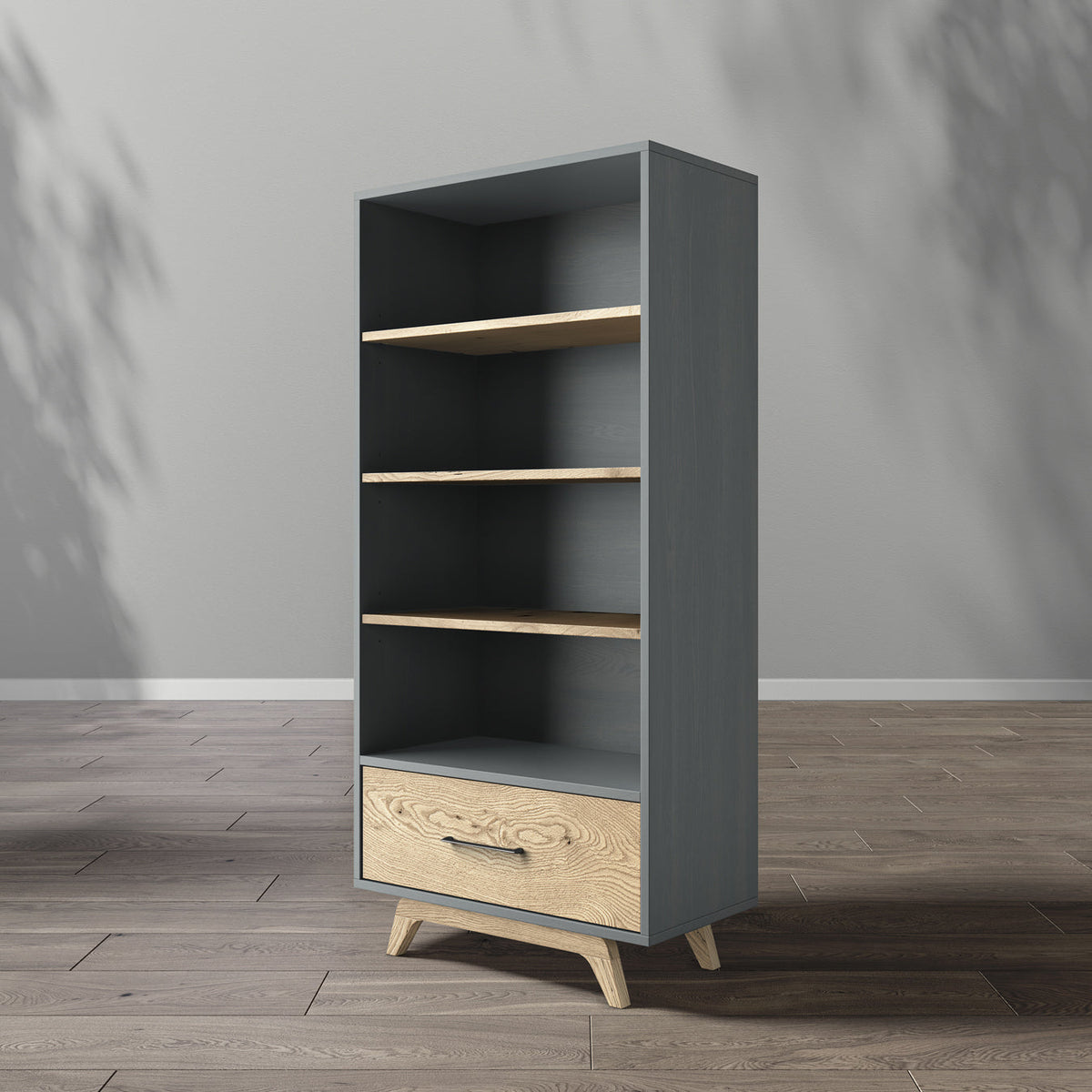 Romina Uptown Bookcase Bookcases Romina Furniture Aqua Grey Bar Handle - Matte Black