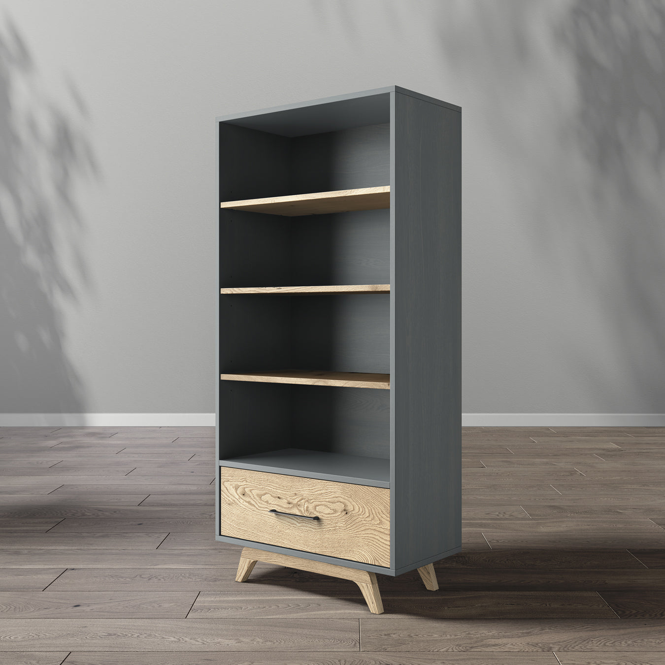 Romina Uptown Bookcase Bookcases Romina Furniture Aqua Grey Bar Handle - Matte Black