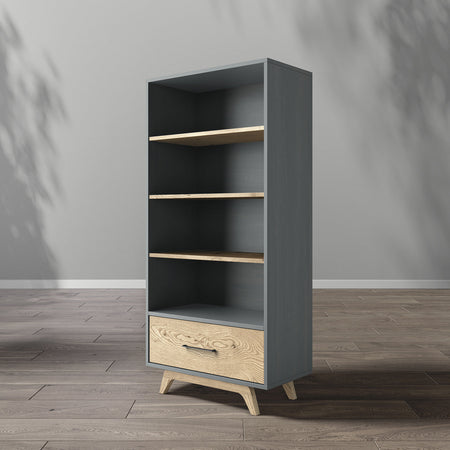 Romina Uptown Bookcase Bookcases Romina Furniture Aqua Grey Bar Handle - Matte Black