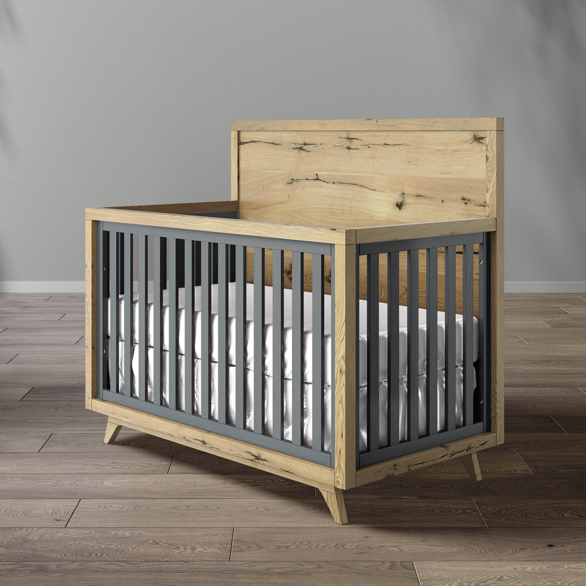 Romina Uptown Convertible Crib Cribs Romina Furniture Aqua Grey