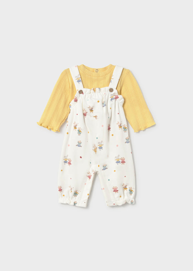 Newborn Newborn Girl Printed Dungaree and Sweater Set - Chamomille Baby & Toddler Outfits Mayoral