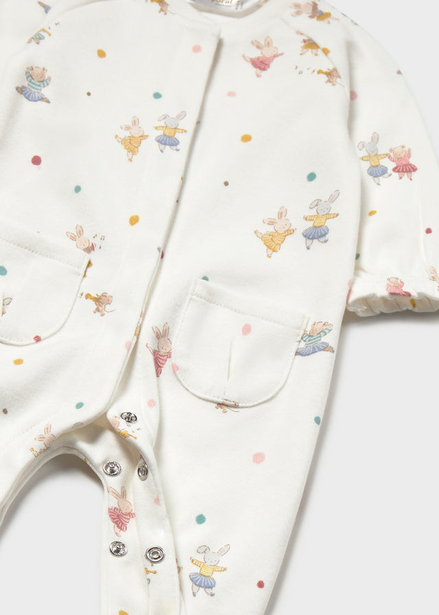 Snap Newborn Cotton Footie Footies Mayoral Pattern 1-2 Months