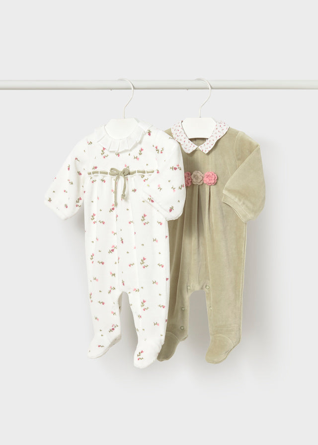 Velour Romper with Collar - Bayleaf Rompers & Coveralls Mayoral