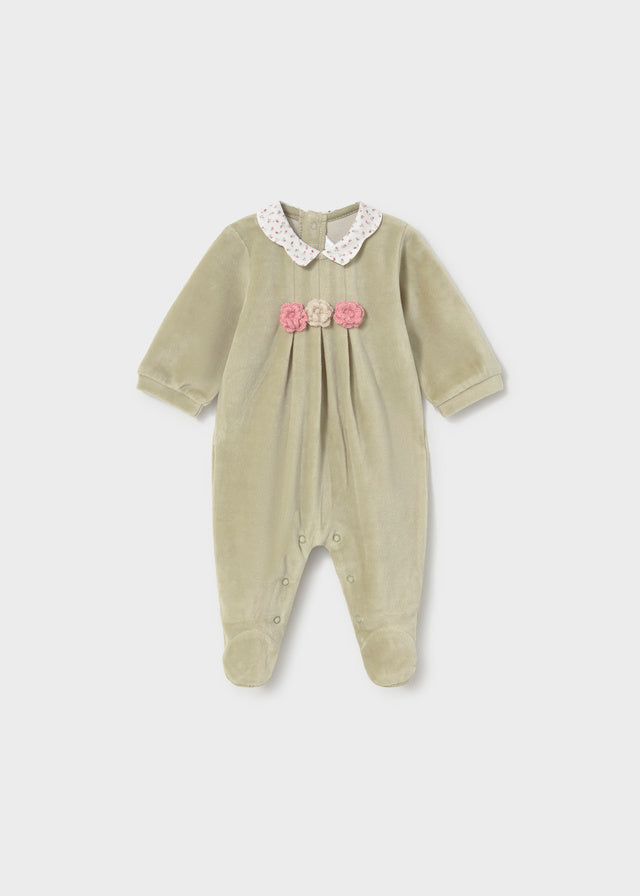 Velour Romper with Collar - Bayleaf Rompers & Coveralls Mayoral